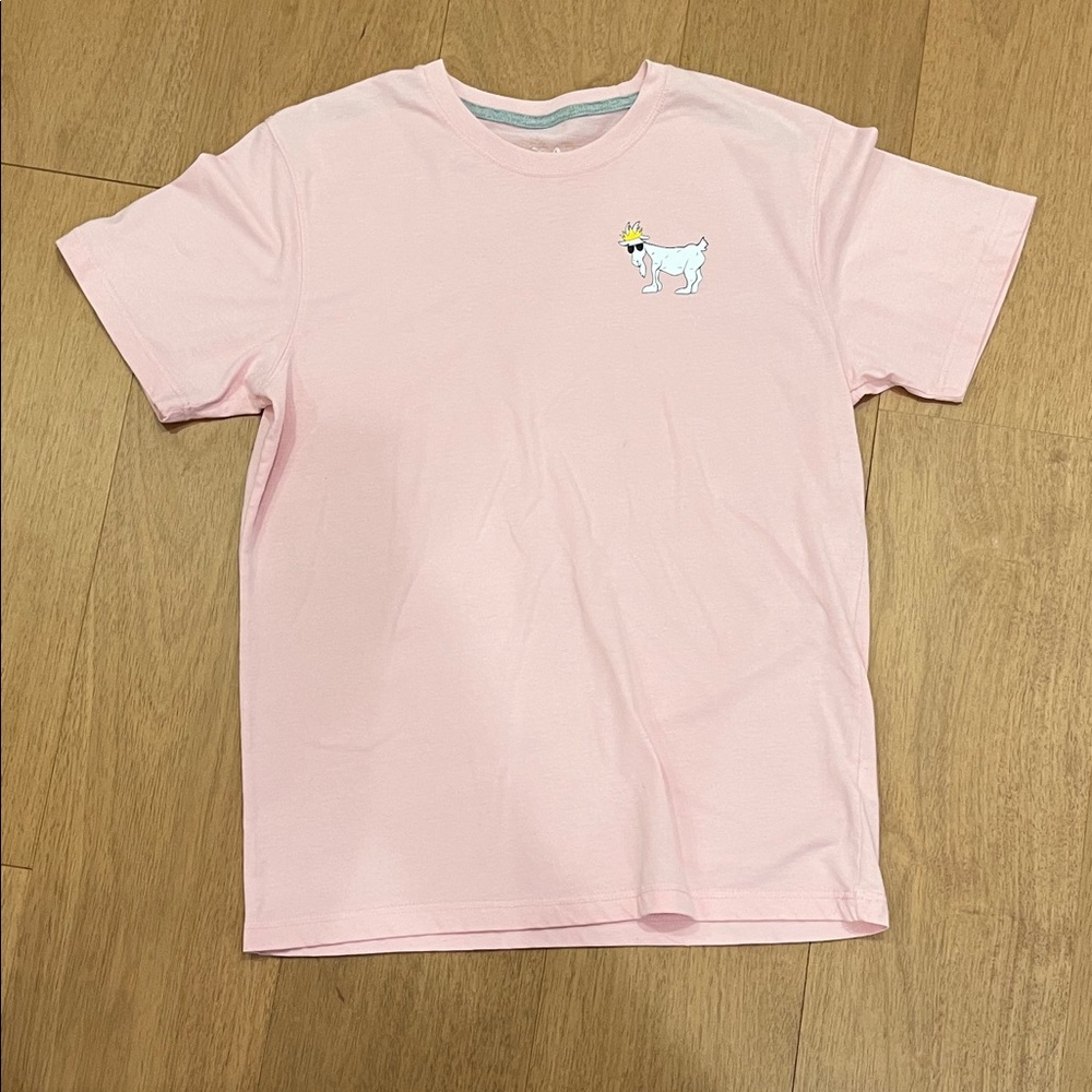 Charming Pink Short Sleeve Tee with Embroidered Dog